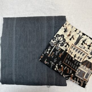 Linen cotton saree (Grey)