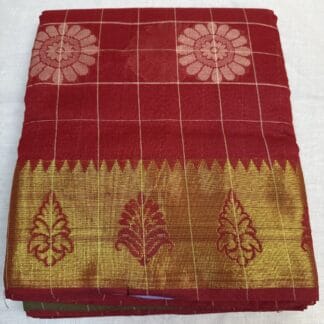 Red cotton silk saree